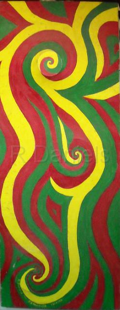 Expanding Flexion.jpg - Expanding Flexion - oil on stretched and formed canvas - 3D 34"x14"
